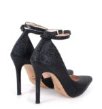 DENISE - Czarne szpilki z paskiem błyszczące - obrazek 5