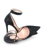 DENISE - Czarne szpilki z paskiem błyszczące - obrazek 3