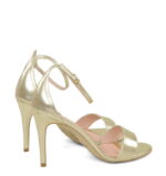 ELLA - złote sandałki na szpilce - obrazek 3