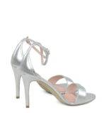 ELLA - Srebrne Sandałki na szpilce - obrazek 3