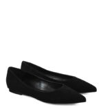 EMILY - Czarne baleriny z zamszowej skóry nosek w szpic - obrazek 2