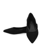 EMILY - Czarne baleriny z zamszowej skóry nosek w szpic - obrazek 5