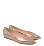 EMILY - Złoto różowe baleriny ze skóry nosek w szpic - obrazek 2