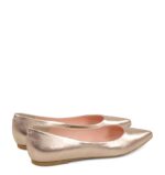 EMILY - Złoto różowe baleriny ze skóry nosek w szpic - obrazek 3