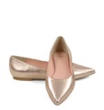 EMILY - Złoto różowe baleriny ze skóry nosek w szpic - obrazek 6