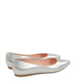 EMILY - Srebrne baleriny z licowej skóry nosek w szpic - obrazek 3