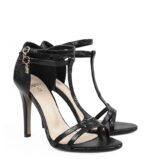ERIN - Czarne sandałki na szpilce t-strap - obrazek 2