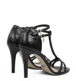 ERIN - Czarne sandałki na szpilce t-strap - obrazek 3