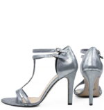 ERIN - Srebrne sandałki na szpilce (t-strap) - obrazek 5