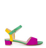 ESTERA - sandałki na niskim obcasie, wielokolorowe
