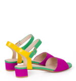 ESTERA - sandałki na niskim obcasie, wielokolorowe - obrazek 5