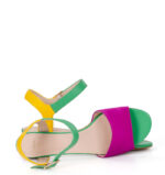 ESTERA - sandałki na niskim obcasie, wielokolorowe - obrazek 4