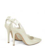 EVIE - Perłowe szpilki w odcieniu ecru z kokardą - obrazek 3