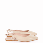 FIONA - beżowe perłowe baleriny z odkrytą piętą