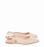 FIONA - beżowe perłowe baleriny z odkrytą piętą