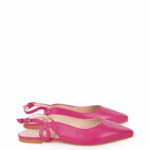 FIONA - Różowe fuksja baleriny z odkrytą piętą