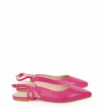 FIONA - Różowe fuksja baleriny z odkrytą piętą