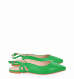 FIONA - zielone baleriny z odkrytą piętą