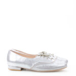 FLORES - buty na płaskim obcasie do ćwiczeń tanecznych, srebrne