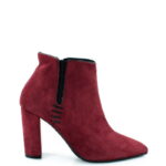 FRANCES- krótkie botki bordowe na słupku