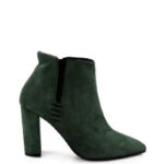 FRANCES - ciemno zielone botki na słupku