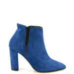 FRANCES- krótkie botki niebieskie na słupku