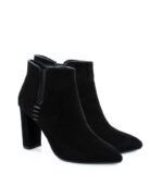 FRANCES- krótkie botki czarne na słupku - obrazek 2