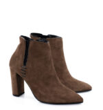 FRANCES - ciemno brązowe botki na słupku - obrazek 2
