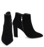 FRANCES- krótkie botki czarne na słupku - obrazek 4