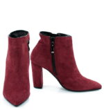 FRANCES- krótkie botki bordowe na słupku - obrazek 3
