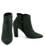 FRANCES - ciemno zielone botki na słupku - obrazek 3