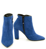 FRANCES- krótkie botki niebieskie na słupku - obrazek 3