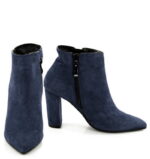 FRANCES- krótkie botki granatowe na słupku - obrazek 3
