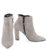 FRANCES- krótkie botki jasno szare na słupku - obrazek 3