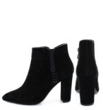 FRANCES- krótkie botki czarne na słupku - obrazek 3
