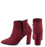 FRANCES- krótkie botki bordowe na słupku - obrazek 4