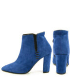 FRANCES- krótkie botki niebieskie na słupku - obrazek 4