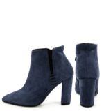 FRANCES- krótkie botki granatowe na słupku - obrazek 4