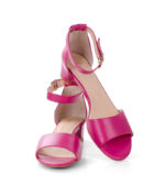 GINA - różowe sandałki na niskim obcasie - obrazek 5