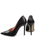 HAILEY - Wysokie czarne szpilki  z licowej skóry - obrazek 6