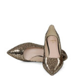 JESSICA - Szpilka złote niski obcas, mozaika czarna - obrazek 5