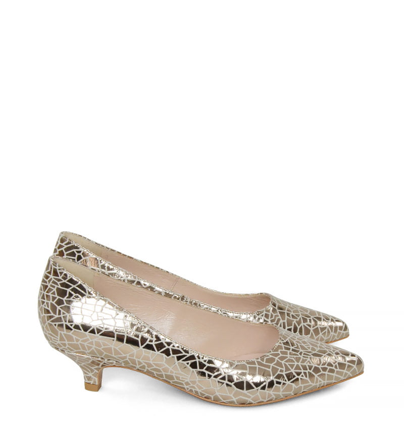 jasmine-gold-w-moazika4.jpg JESSICA - Szpilki złote niski obcas mozaika biała - obrazek 1