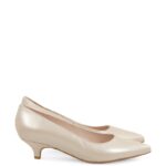 JESSICA - Szpilki beżowe perłowe niski obcas