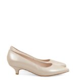 JESSICA - Szpilki beżowe perłowe niski obcas