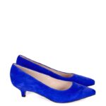 JESSICA - Szpilki niebieskie niski obcas zamsz