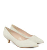 JESSICA - Szpilka ecru zamszowe niski obcas - obrazek 2