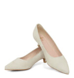 JESSICA - Szpilka ecru zamszowe niski obcas - obrazek 4