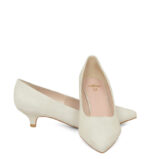 JESSICA - Szpilka ecru zamszowe niski obcas - obrazek 3