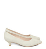 JESSICA - Szpilka ecru zamszowe niski obcas