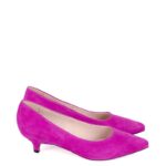 JESSICA - Szpilki różowe (fuksja) niski obcas zamsz